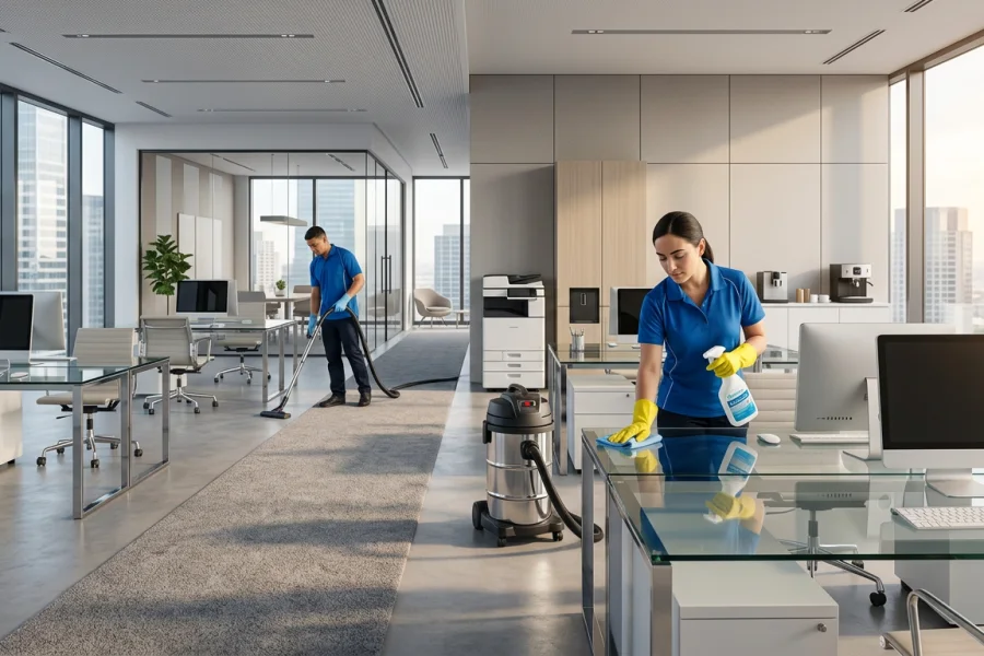 Contract cleaning for government, schools & commercial sites.